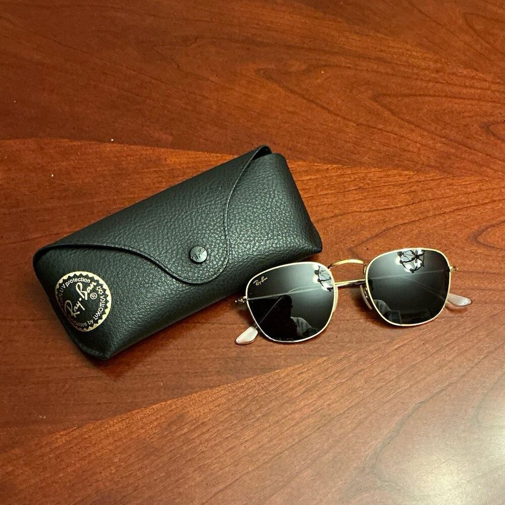 Ray-Ban Frank RB3857 9196/31 Gold G-15 Green Sunglasses 51mm w/ Case - Italy 24